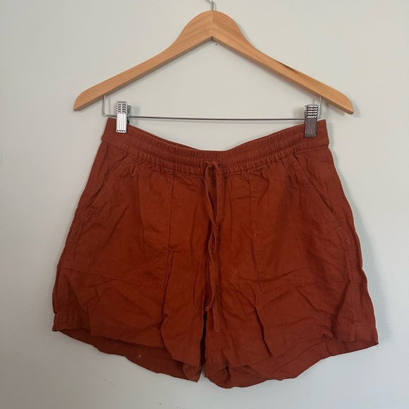 J. Crew Pants - Women's Rust linen pull-on drawstring Shorts